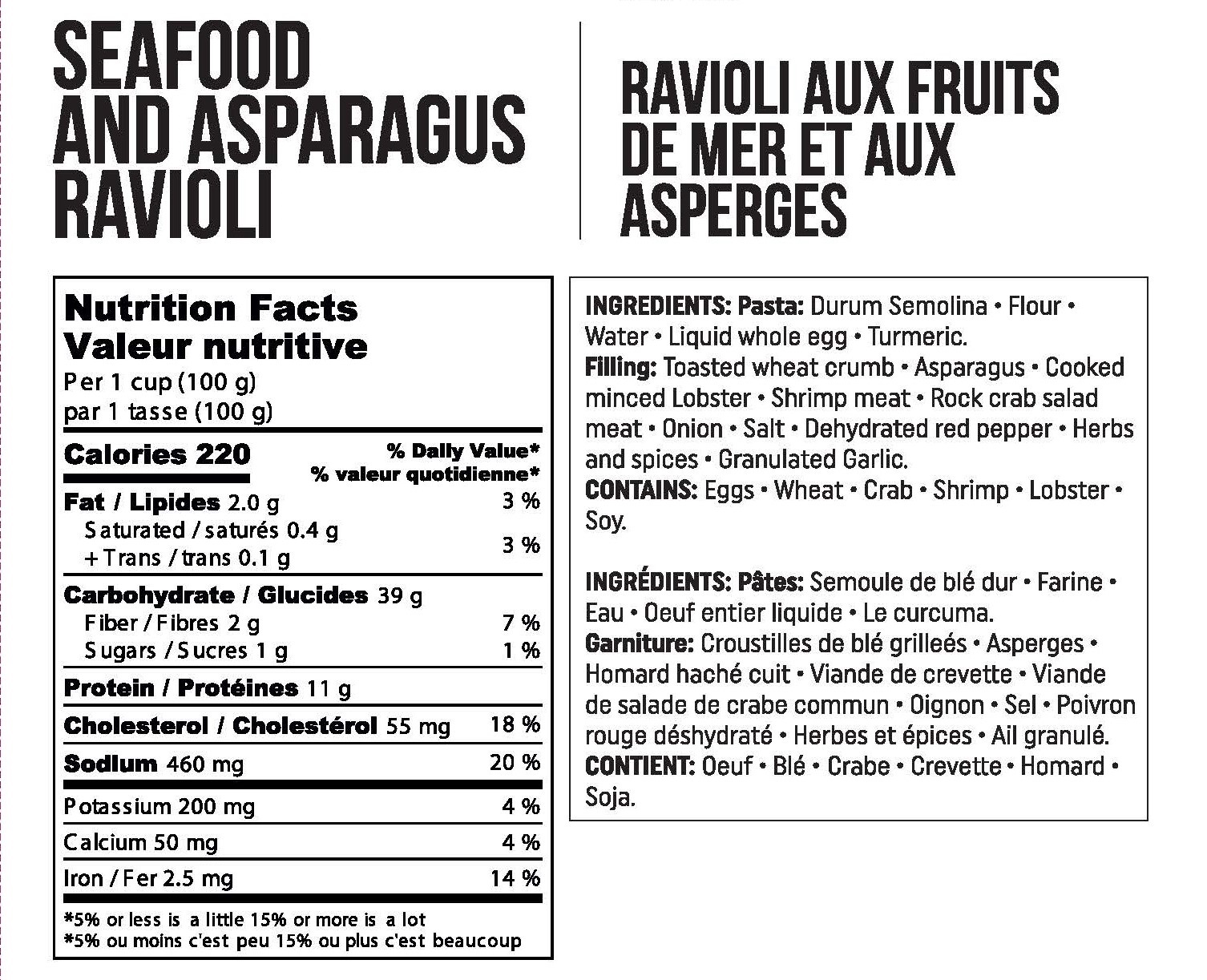 Seafood and Asparagus Ravioli